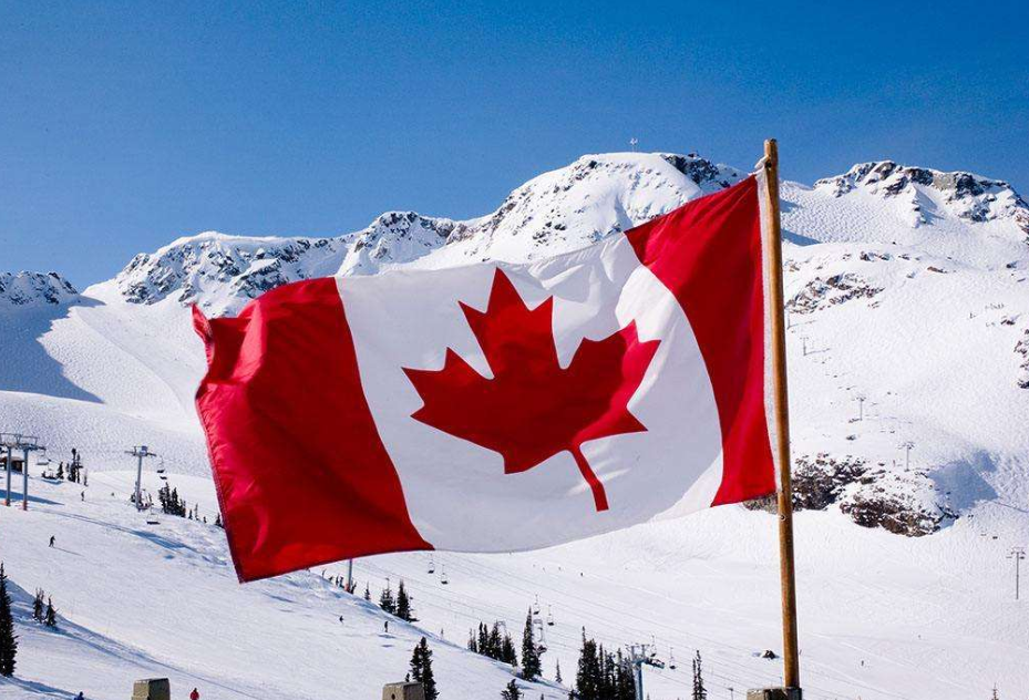 加拿大雪景及国旗