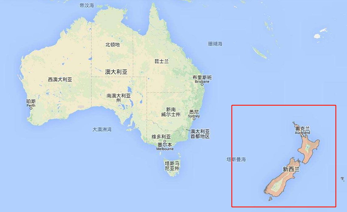 新西兰地理位置