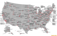 美国大学地图分布(高清中文版)